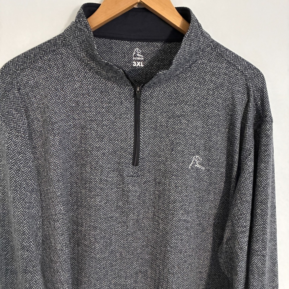 Rhoback 1/4 Zip Pullover Men's 3XL Herringbone Long Sleeve Performance Preppy - Picture 2 of 8